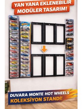 Hot Whels Duvara Monte Koleksiyon Standı – Modüler Uzatılabilir Tasarım