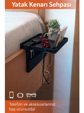 Pratik ve Modern Yatak Kenarı Sehpası – Alan Kazandıran Akıllı Tasarım