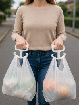 Pratik Poşet Taşıma Aparatı – Konforlu ve Kolay Kullanım