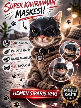 Kedi Süper Kahraman Maskesi