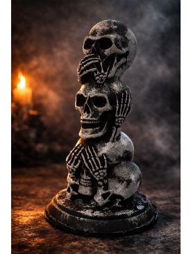 Üç Maymun Kuru Kafa Biblo – Gotik Dekoratif Obje