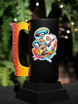 Gitarlı İskelet Özel Tasarım Bardak