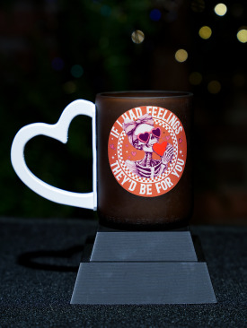 IF I HAD FEELINGS Bakır Efektli Beyaz Kulplu Bardak