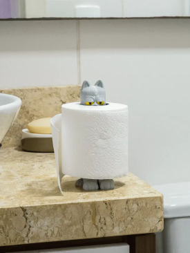 Sevimli Kedi Tuvalet Kağıdı Tutucu – Banyonuza Eğlence Katın!