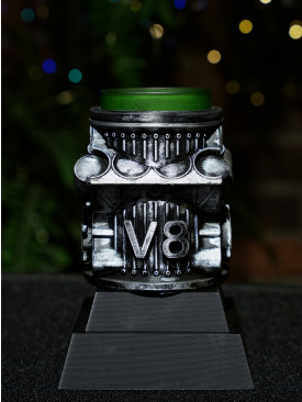 V8 Motor Gümüş Efektli Bardak