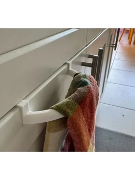 Mutfak Ve Banyo Dolaplarınız Için Havlu Standı- Dolap Için Havluluk (14 CM) Beyaz Oval